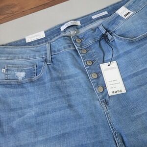 Judy Blue Women's Plus Size 24W 44x28‎  Button Fly Skinny Fit Ankle Jeans NWT